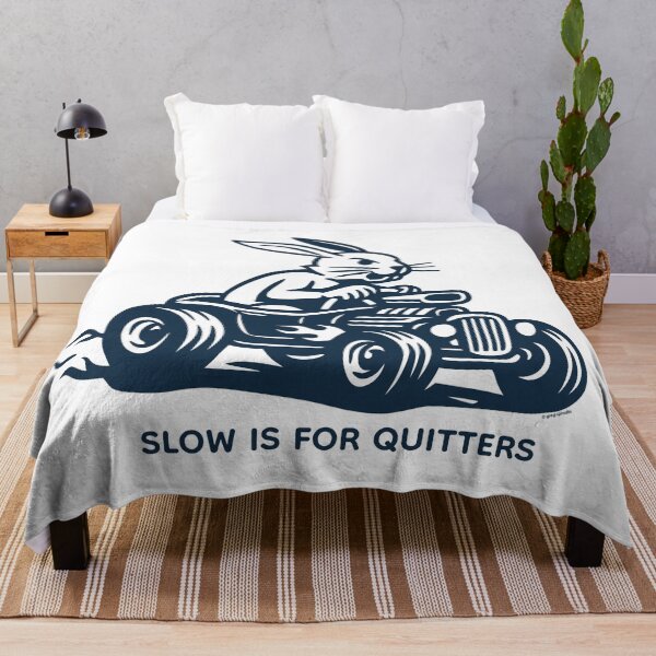 Item preview, Slow Is for Quitters, Funny Hot Rod Bunny Muscle Car Design designed and sold by Automotive Art by Greg.