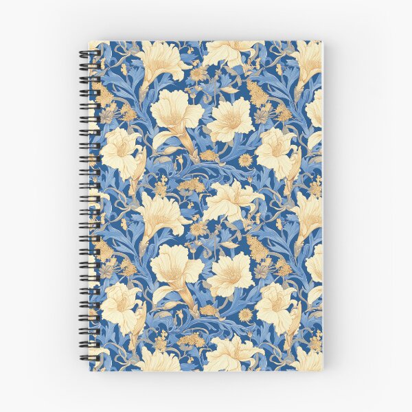 Artikelvorschau, Blaue und goldene Vintage-Frühlingsblumen entworfen und verkauft von MagicOpossum.