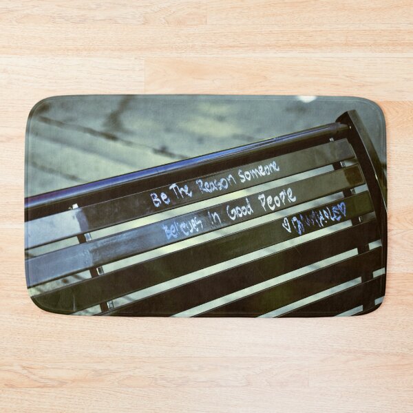 Item preview, Be the Reason Someone Believes – Chalk Quote on State Street Bench designed and sold by aadventures.