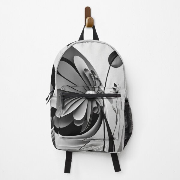 Item preview, Monochrome Abstract Flower Art with 3D Petals and Curves designed and sold by PaintbrushPlace.