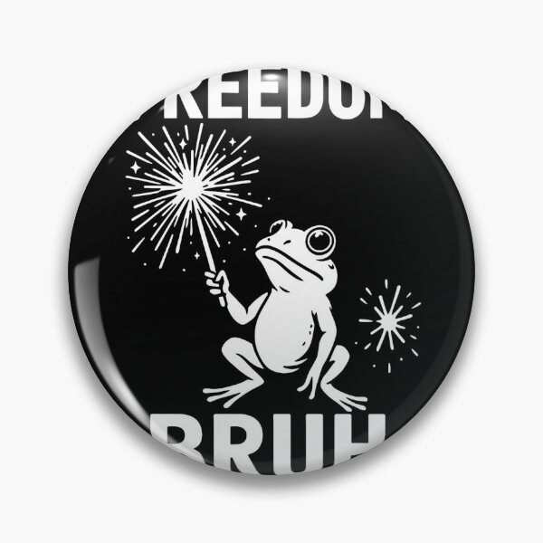 Item preview, Funny Frog with Firework and FREEDOM BRUH Meme Text designed and sold by haitrieuic96.