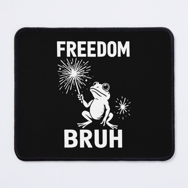 Item preview, Funny Frog with Firework and FREEDOM BRUH Meme Text designed and sold by haitrieuic96.