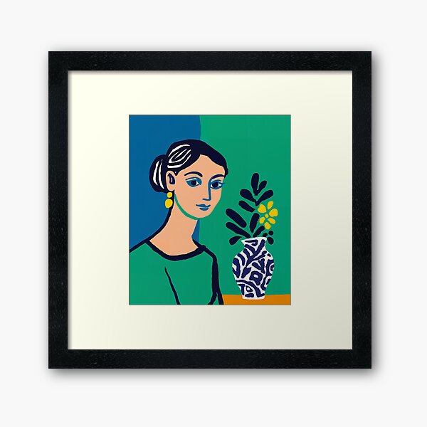 Vista previa del artículo con la obra «Retrato com Flores / Retrato con Flores», diseñado y vendido por Bizu digitalart..