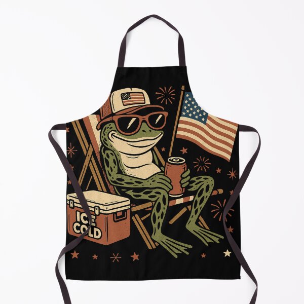 Item preview, Patriotic Frog with American Flag and Ice Cold Drink designed and sold by haitrieuic96.