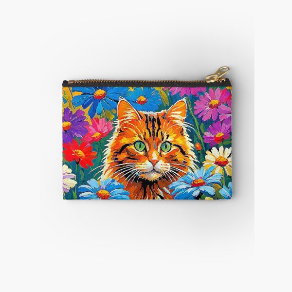 Item preview, Digital Painting of Brown Cat in the middle of a field of flowers. designed and sold by Giulivo Store Graphic.