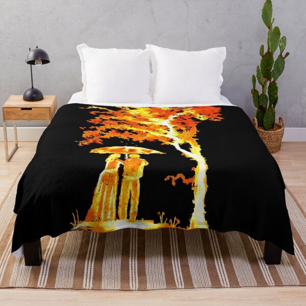 Love under the Autumn Tree Throw Blanket