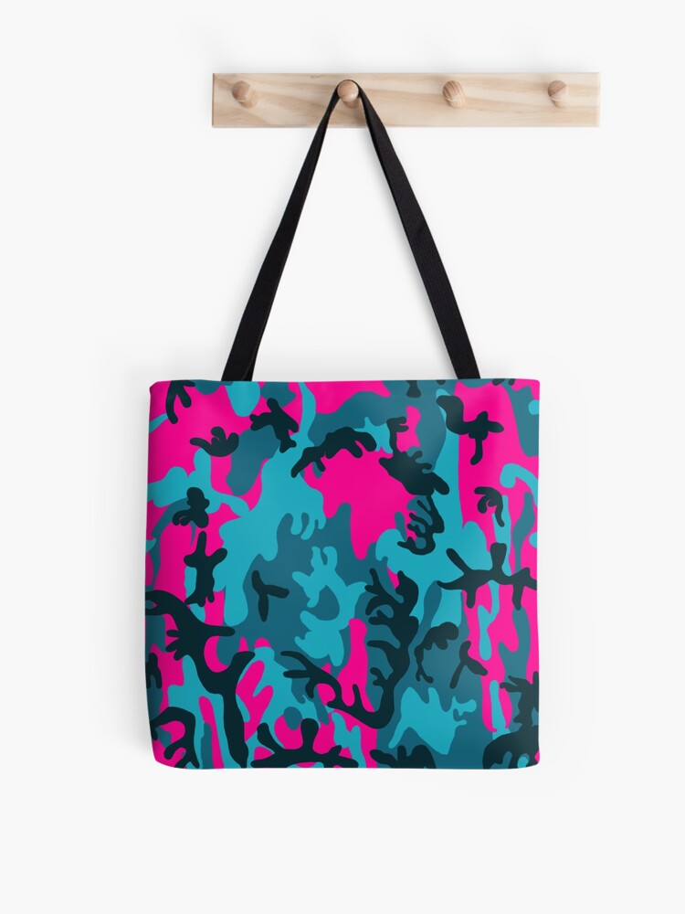 PERSONALISED CAMOUFLAGE TOTE WITH BRIGHT PINK PRINT – My Bags Of Stuff