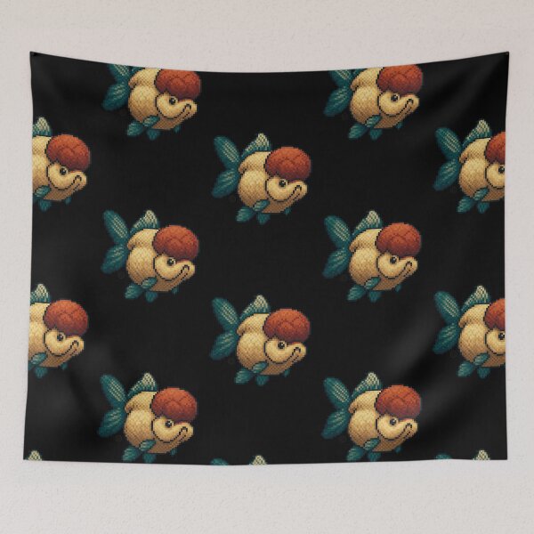 Item preview, Goldfish - Pixel Art - 8bit graphics 16bit graphics - Retro Nes Snes Fish Art - Oranda designed and sold by Kabuji Store.