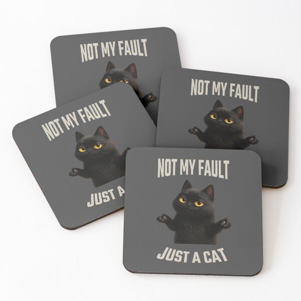 Item preview, Not My Fault Just a Cat - Funny Black Cat Illustration designed and sold by iamwonderkitty.