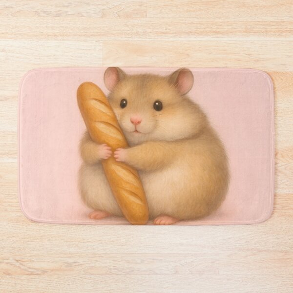 Item preview,  Cute Hamster Hugging French Baguette designed and sold by SassyArtistry.