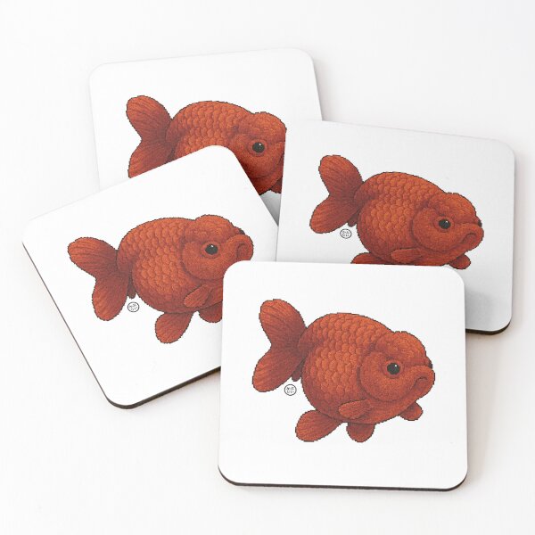 Item preview, Goldfish - Pixel Art - 8bit graphics 16bit graphics - Retro Fish Art - Ranchu designed and sold by Kabuji Store.