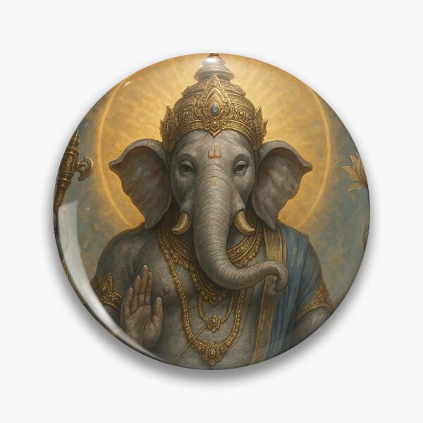 Item preview, Majestic Lord Ganesha — Celestial Hindu Deity in Mythological Fantasy Art designed and sold by Seabreeze2025.