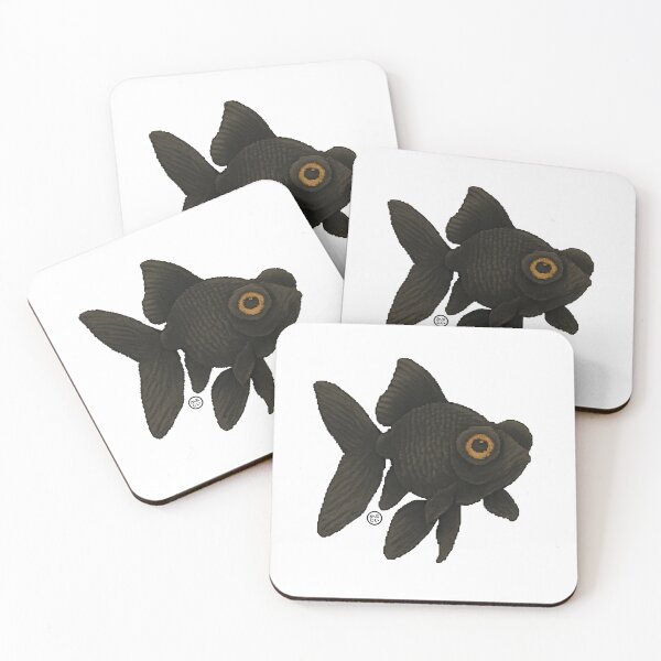Item preview, Goldfish - Pixel Art - 8bit graphics 16bit graphics - Retro Fish Art - Black Moor designed and sold by Kabuji Store.
