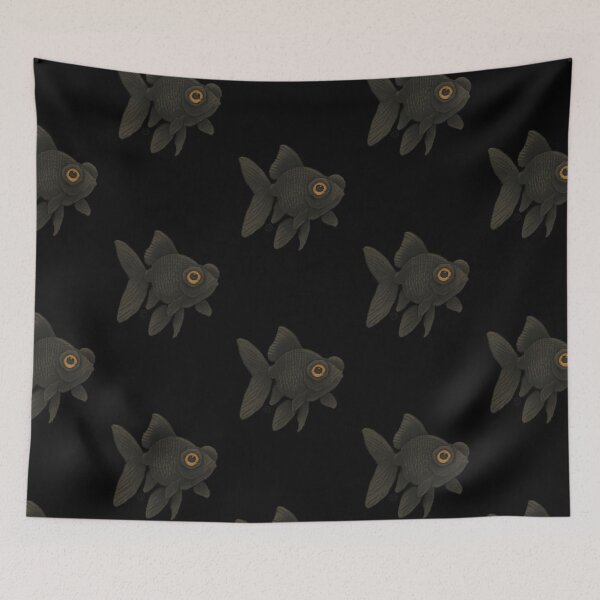 Item preview, Goldfish - Pixel Art - 8bit graphics 16bit graphics - Retro Fish Art - Black Moor designed and sold by Kabuji Store.