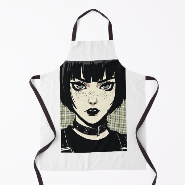 Item preview, Rebellious girl with a spiked collar, dark comic style. designed and sold by Piotrek0001.