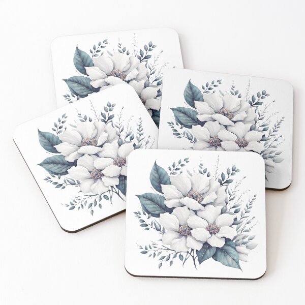 Item preview, White flowers water color designed and sold by Newrealis.