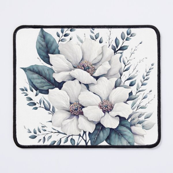 Item preview, White flowers water color designed and sold by Newrealis.
