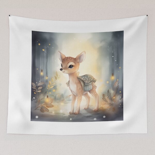 Item preview, Adventurous Baby Deer in Enchanted Forest designed and sold by ArtbyAdrian.