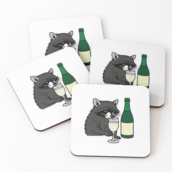 Item preview, Colored Raccoon drinking champagne on New Year's Eve designed and sold by ICut3M.