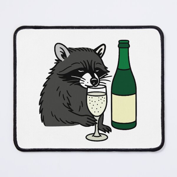 Item preview, Colored Raccoon drinking champagne on New Year's Eve designed and sold by ICut3M.