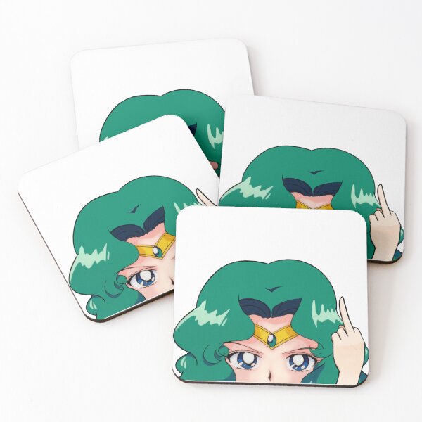 Item preview, Sailor Scout Neptune Green Hair Girl Magic Scout Peeker Middle Fingie designed and sold by 2CRE8IVE4925.