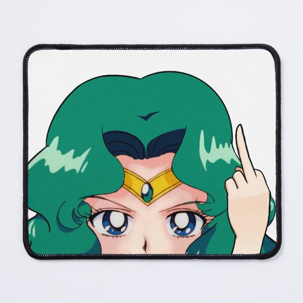 Item preview, Sailor Scout Neptune Green Hair Girl Magic Scout Peeker Middle Fingie designed and sold by 2CRE8IVE4925.