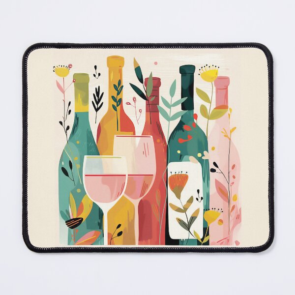 Item preview, Colorful Wine Bottles and Flowers designed and sold by junkydotcom.