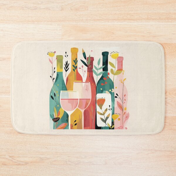 Item preview, Colorful Wine Bottles and Flowers designed and sold by junkydotcom.