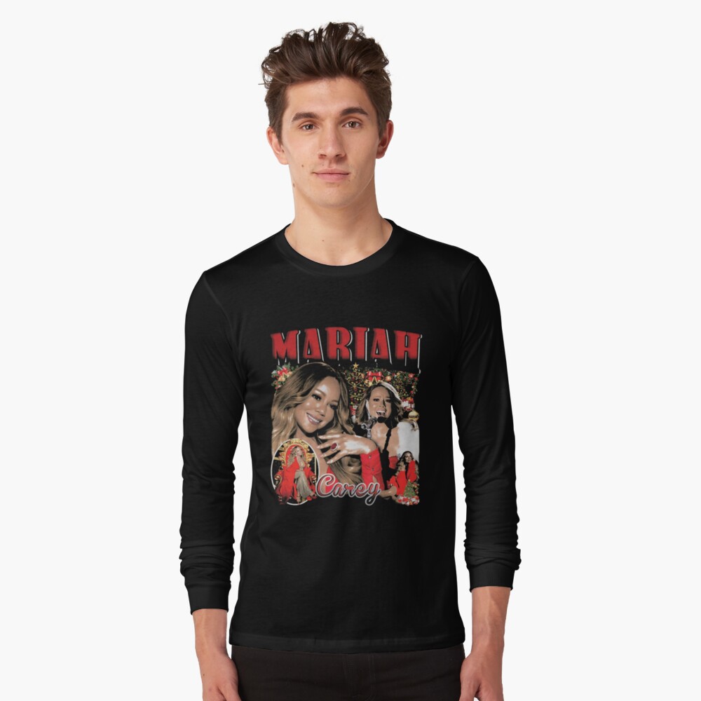 Red Holiday Glam Collage With Mariah Carey For Christmas Music Lovers, Gift For R&B Holiday Fans Classic T-Shirt