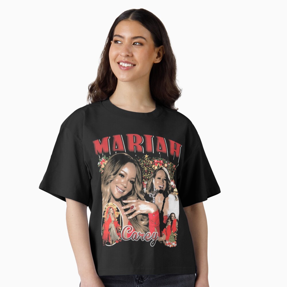 Red Holiday Glam Collage With Mariah Carey For Christmas Music Lovers, Gift For R&B Holiday Fans Classic T-Shirt