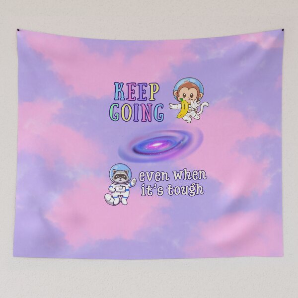 Item preview, Keep Going – Even When It’s Tough | Space Monkey & Raccoon Motivation designed and sold by MagicContOasis.