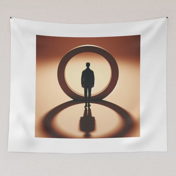 Item preview, Lone Shadow – Minimalist Silhouette on Solid Background Art designed and sold by ashokreddy343.