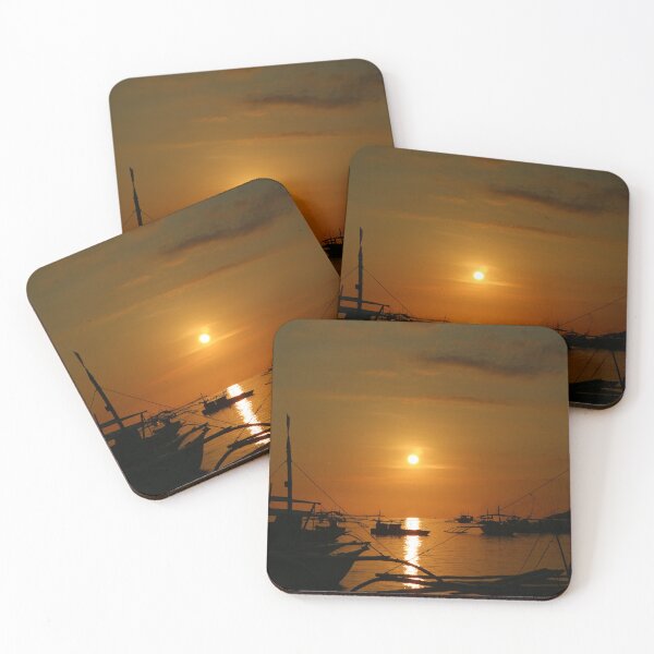 Item preview, Silhouette of Boats Docked at Sunset designed and sold by SarahSison.