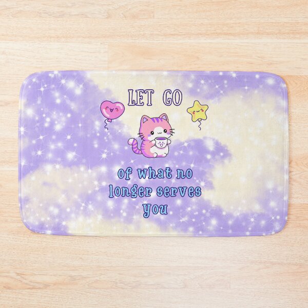 Item preview, Let Go of What No Longer Serves You | Kawaii Cat with Tea | Pastel Mindfulness Design designed and sold by MagicContOasis.