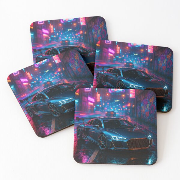 Item preview, Supercar Racing Through Neon-Lit Cyberpunk City Streets At Night designed and sold by RevUpDesign.
