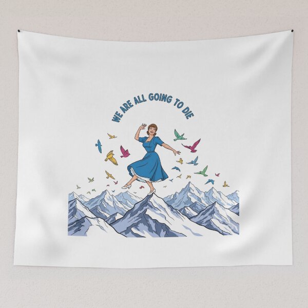 Item preview, Alpine Optimism, Smile, Twirl, Doom, We are all going to die, funnyfits70, Humor, Funny, retro, vintage, funny quotes, animal humor, designed and sold by FunnyFits70.