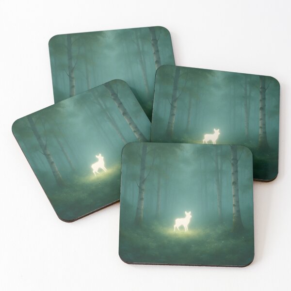 Item preview, Glowing Deer in Enchanted Forest at Dusk designed and sold by SassyArtistry.