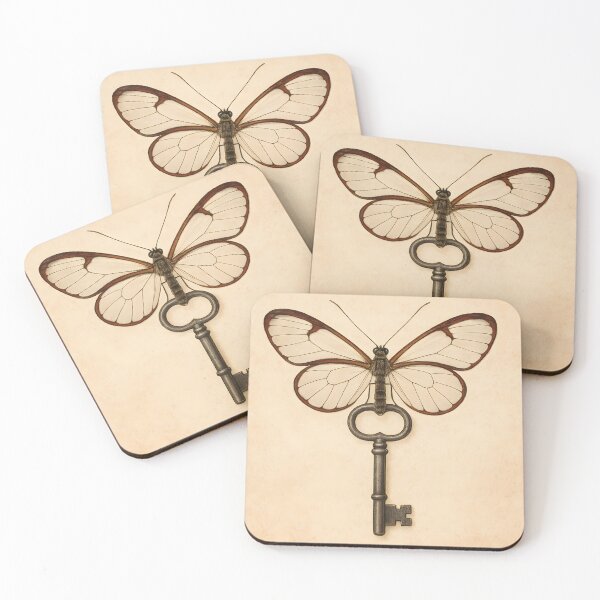 Item preview, Butterfly Wings on Vintage Skeleton Key designed and sold by SassyArtistry.