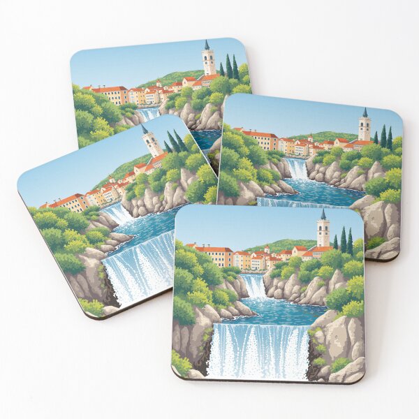 Item preview, Krka Travel Poster, Perfect Gift for Travel Enthusiasts, Vintage Style Wall Art, Slovenia art for home decor Krka print. Sticker designed and sold by Thegalleryshop1.