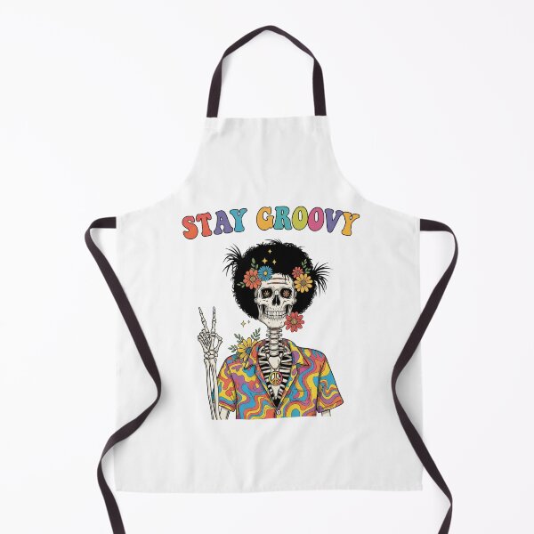 Item preview, Stay Groovy, Skeleton, retro, hippie, funnyfits70, Humor, Funny, retro, vintage, funny quotes, animal humor, designed and sold by FunnyFits70.