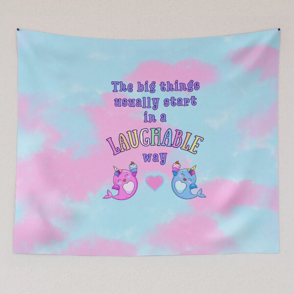 Item preview, Big Things Start Laughably | Funny Narwhal Galaxy Motivational Design designed and sold by MagicContOasis.