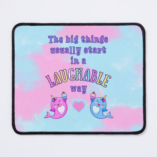 Item preview, Big Things Start Laughably | Funny Narwhal Galaxy Motivational Design designed and sold by MagicContOasis.