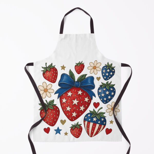 Item preview, USA Patriotic Strawberry Design with Stars and Flowers designed and sold by DuneHaicna.