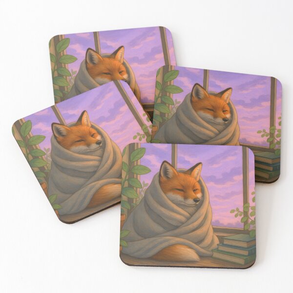 Item preview, Cozy Fox Wrapped in Blanket at Sunset designed and sold by SassyArtistry.