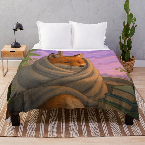 Item preview, Cozy Fox Wrapped in Blanket at Sunset designed and sold by SassyArtistry.