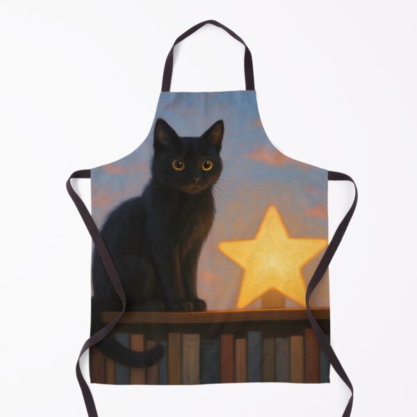 Item preview, Black Cat Watching Sunset with Star Lamp designed and sold by SassyArtistry.