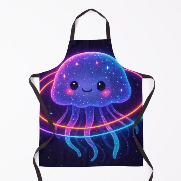 Item preview, Kawaii Jellyfish Floating Through Neon Galaxy designed and sold by SassyArtistry.