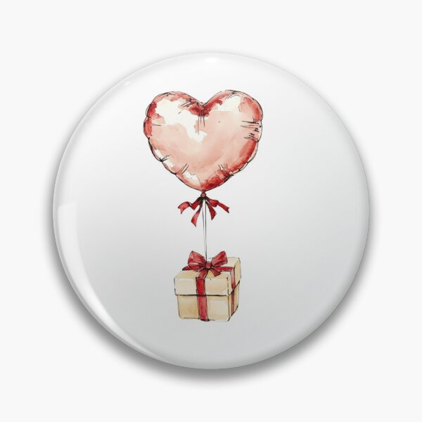 Item preview, Red Heart Balloon Lifting a Gift Box designed and sold by positivecookie.