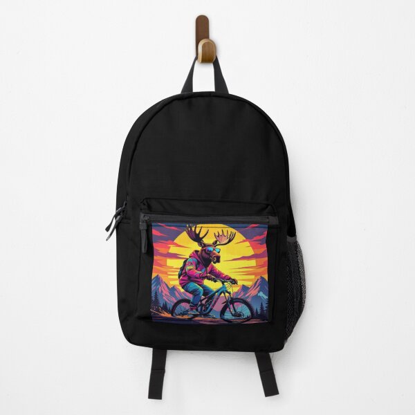 Item preview, Neon Moose on the Move – Retro MTB Sunset Vibes designed and sold by Golden Blaze Studio.
