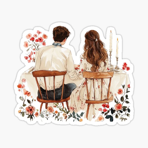 Item preview, Romantic Dinner with Flowers and Candle designed and sold by positivecookie.